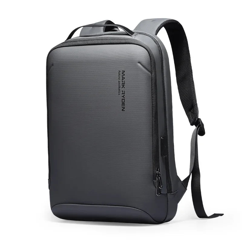 Mochila para portátil delgada Mark Ryden para hombre, estilo minimalista, con cremallera YKK, resistente a arañazos y USB.