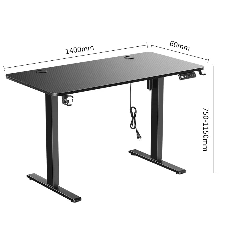 Estación de trabajo eléctrica de pie con soporte para vasos y auriculares Escritorio ergonómico de metal con altura ajustable para uso profesional