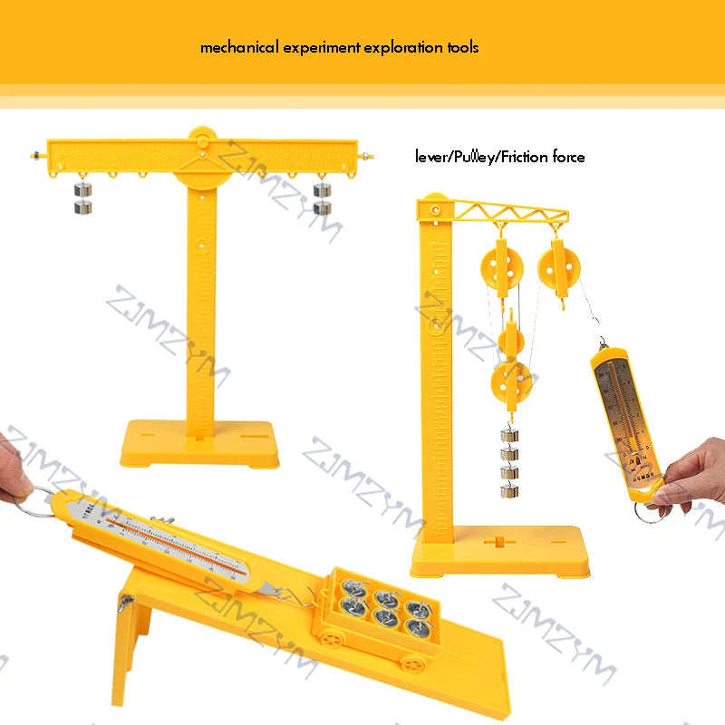1 juego de mecánica física del movimiento, conjunto experimental, herramienta de enseñanza de demostración científica experimental para la escuela, fuerza de fricción