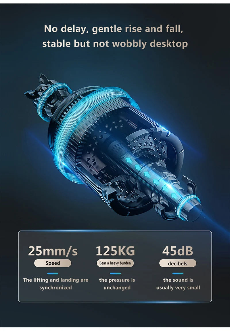 Estación de trabajo eléctrica de pie con soporte para vasos y auriculares Escritorio ergonómico de metal con altura ajustable para uso profesional