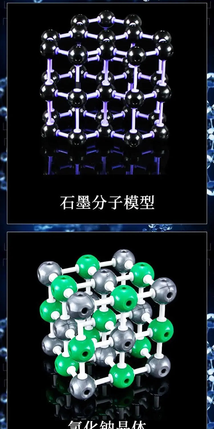 Modelo de bola de química de secundaria Modelo de estructura molecular orgánica Conjunto de elementos de cristal proporcionales Modo de química orgánica