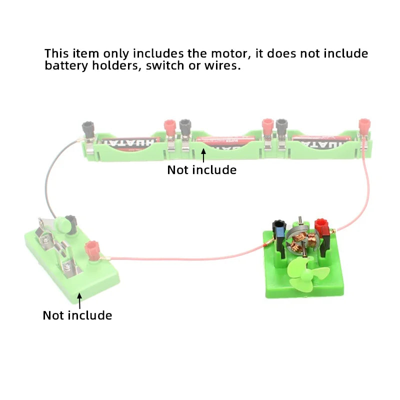 Modelo de motor eléctrico de CC DIY: ayudas para experimentos de física, modelo de motor de estructura abierta de 4,5 V, educación en ciencias de la física