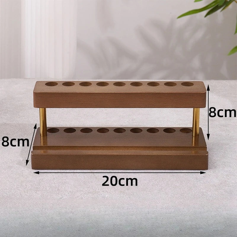 Portalápices y soporte para teléfono de madera de nogal 1