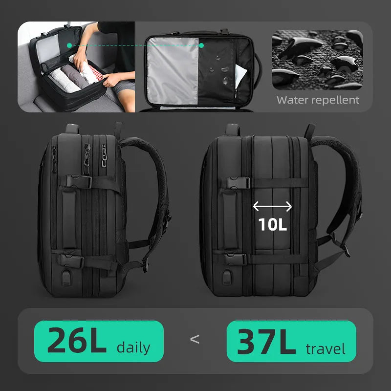 Mochila para portátil de 17 pulgadas para hombre, de negocios, de 40 l, homologada para viajar.