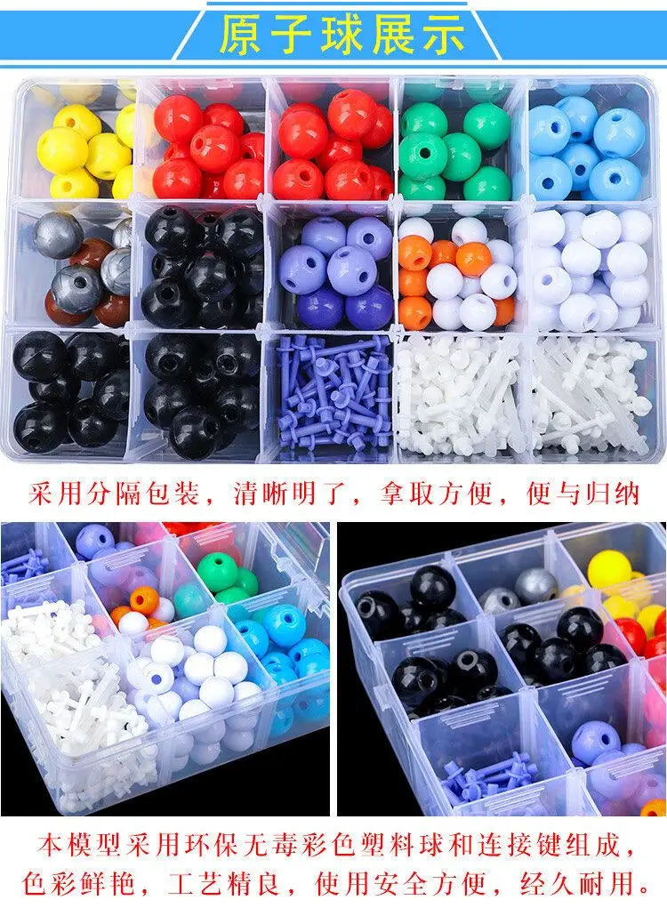 Modelo de bola de química de secundaria Modelo de estructura molecular orgánica Conjunto de elementos de cristal proporcionales Modo de química orgánica