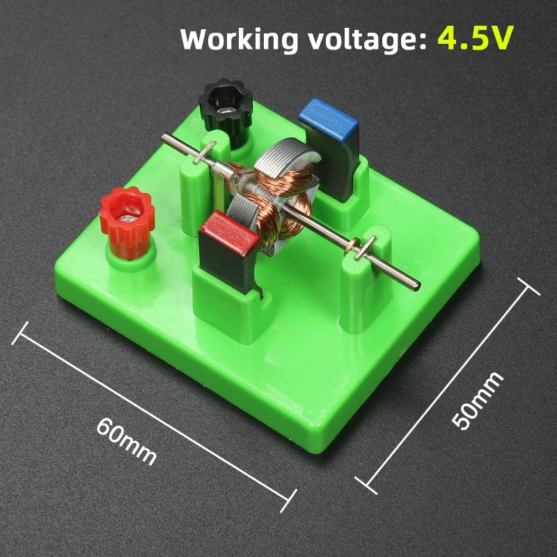 Modelo de motor eléctrico de CC DIY: ayudas para experimentos de física, modelo de motor de estructura abierta de 4,5 V, educación en ciencias de la física