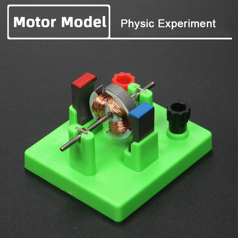 Modelo de motor eléctrico de CC DIY: ayudas para experimentos de física, modelo de motor de estructura abierta de 4,5 V, educación en ciencias de la física
