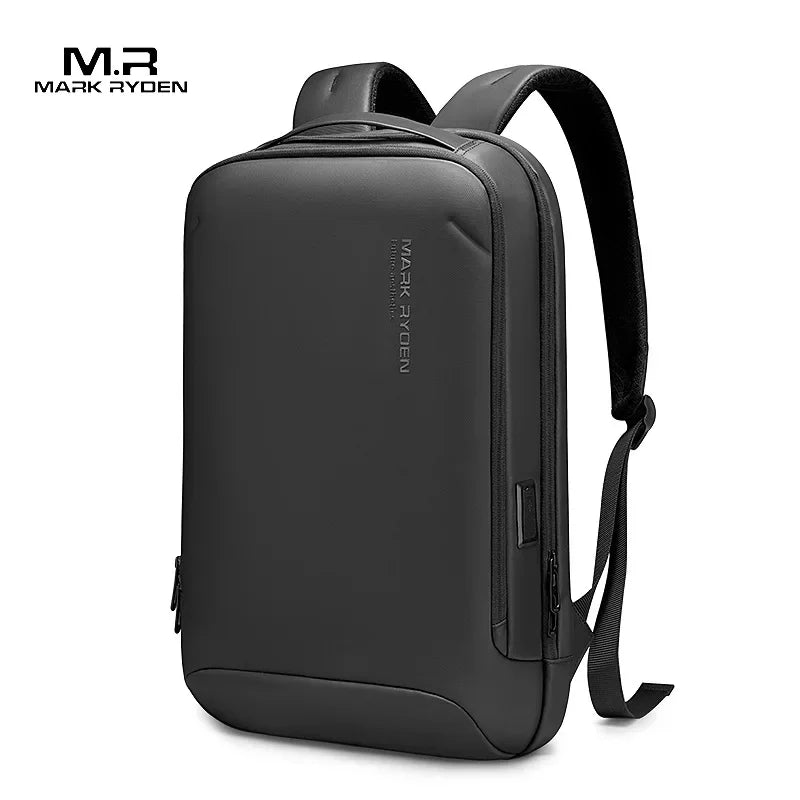 Mochila para portátil delgada Mark Ryden para hombre, estilo minimalista, con cremallera YKK, resistente a arañazos y USB.