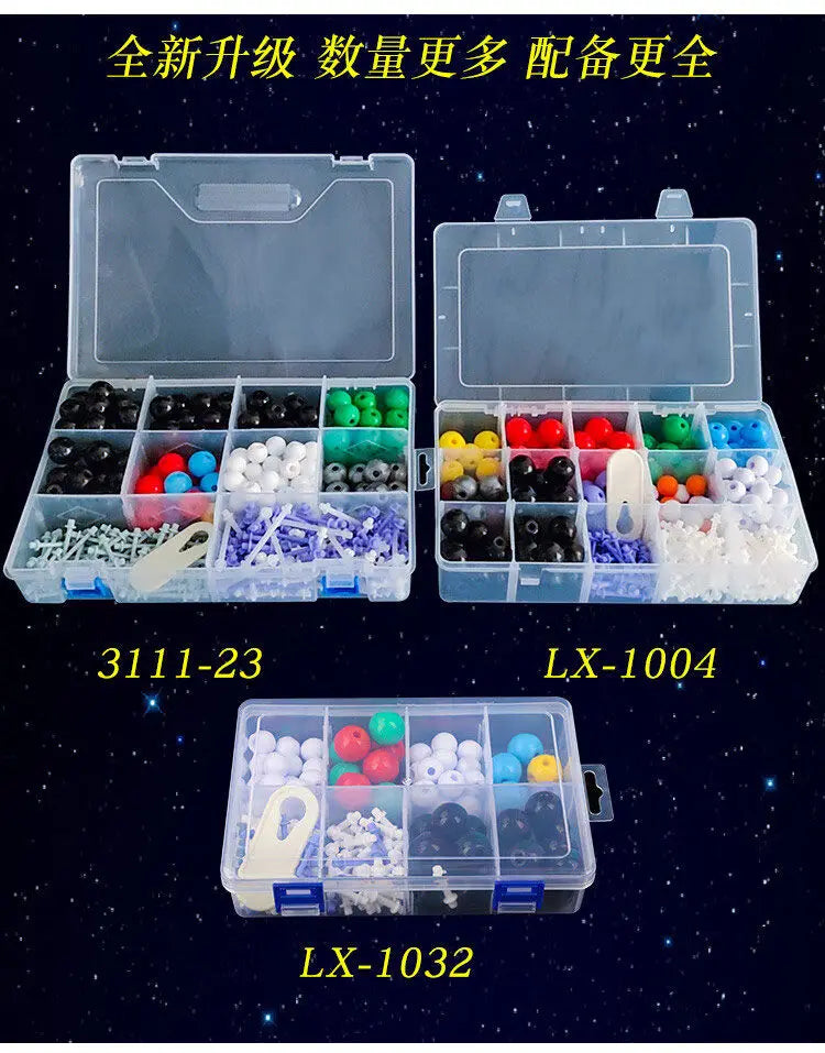 Modelo de bola de química de secundaria Modelo de estructura molecular orgánica Conjunto de elementos de cristal proporcionales Modo de química orgánica