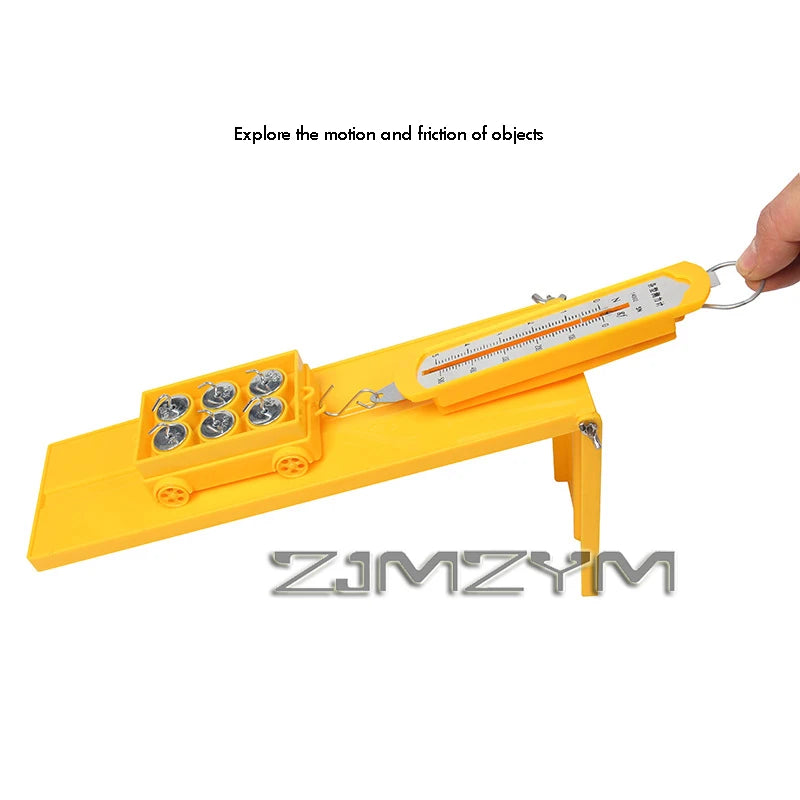 1 juego de mecánica física del movimiento, conjunto experimental, herramienta de enseñanza de demostración científica experimental para la escuela, fuerza de fricción