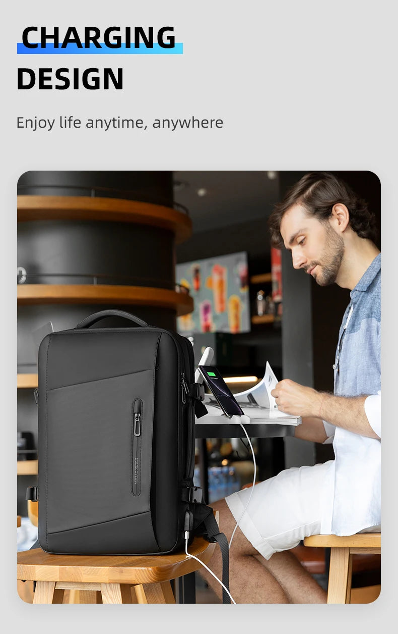 Mochila para portátil de 17 pulgadas para hombre, de negocios, de 40 l, homologada para viajar.
