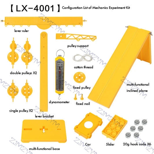 1 juego de mecánica física del movimiento, conjunto experimental, herramienta de enseñanza de demostración científica experimental para la escuela, fuerza de fricción