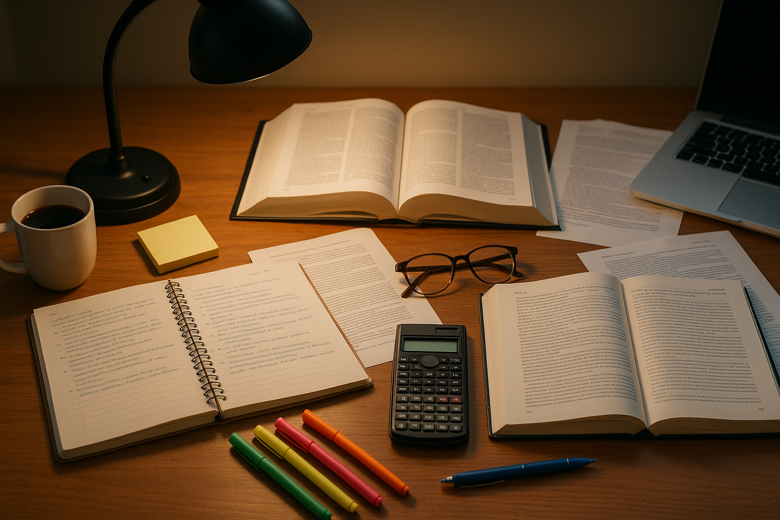 academic items in a desktop